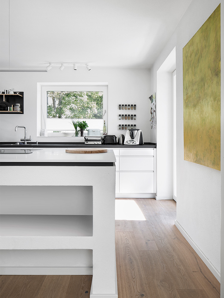 Küche Weiß Neubau Architektur